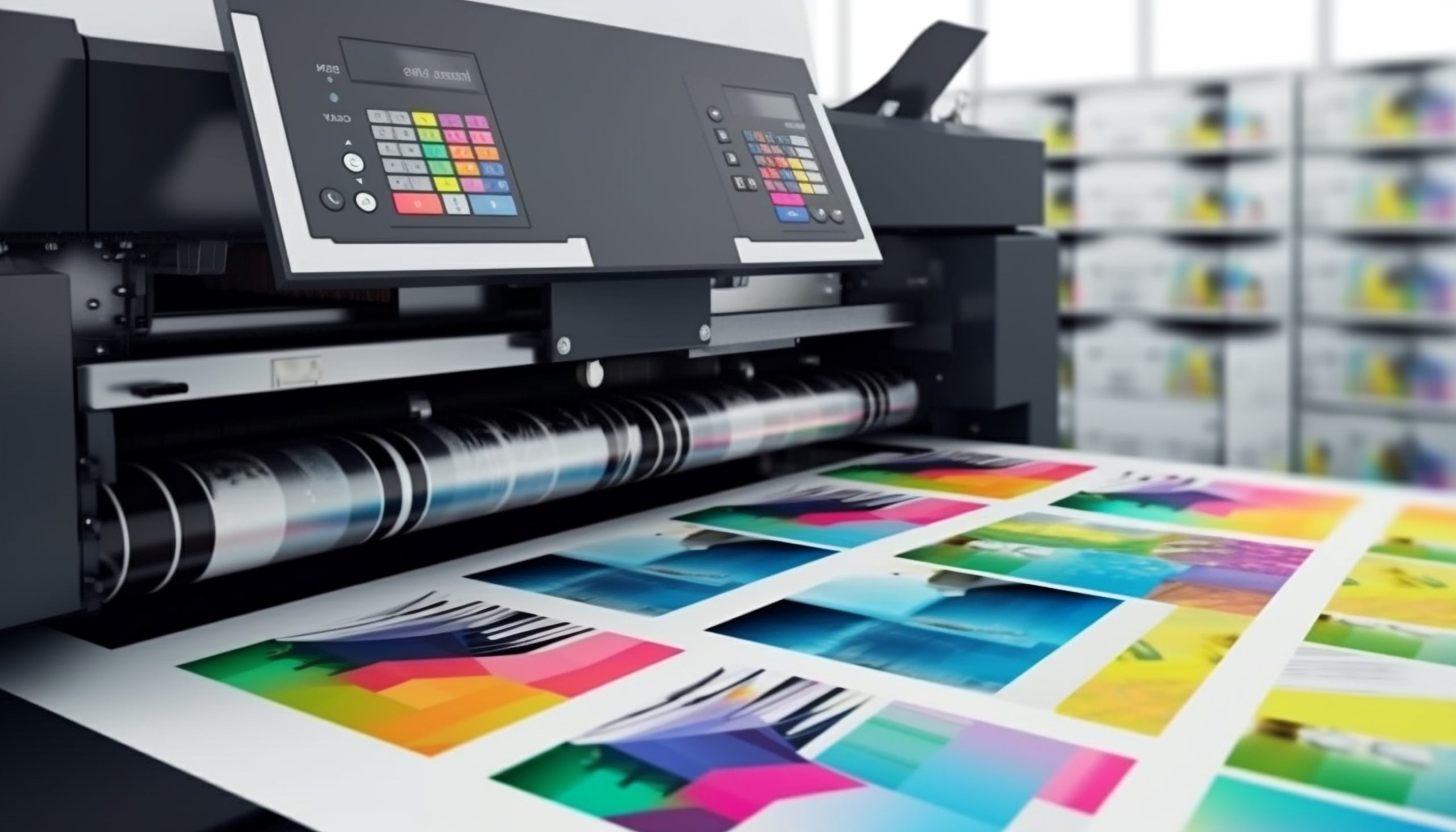 Printing Machine Printing Colorful Papers